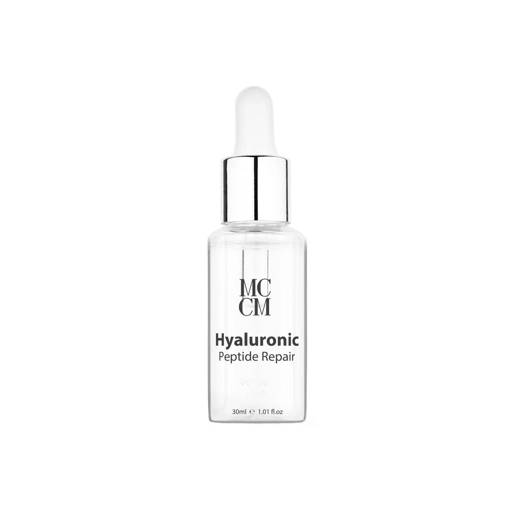 Studio product photo of MCCM Medical Cosmetics - Hyaluronic Peptide Repair Serum - 30ml;Studio product photo of MCCM Medical Cosmetics - Hyaluronic Peptide Repair Serum - 30ml